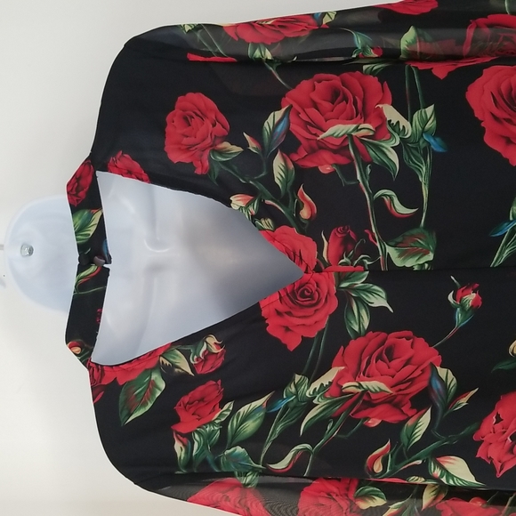 Rose Print Mini Dress - Picture 6 of 13